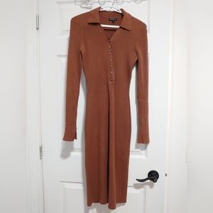 Dynamite terracotta bodycon long sleeve dress
